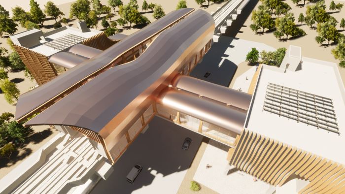 《圖說》三鶯線延伸桃園八德段LB12a車站模體圖。〈捷運局提供〉