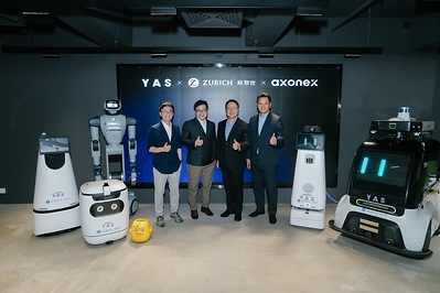 蘇黎世保險(香港)與YAS聯手推出機械人嵌入式保險,推動本地AI及機械人應用。由左至右:YAS聯合創辦人李威霖、Axonex創辦人及行政總裁Damian Chan、蘇黎世保險(大中華)行政總裁許金桂、YAS聯合創辦人安宇昭。 蘇黎世保險(香港)與YAS聯手推出機械人嵌入式保險,推動本地AI及機械人應用。由左至右:YAS聯合創辦人李威霖、Axonex創辦人及行政總裁Damian Chan、蘇黎世保險(大中華)行政總裁許金桂、YAS聯合創辦人安宇昭。